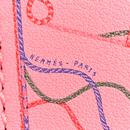 Hermes Swift Robe du Soir Carre Nano Bag Charm Rose D'été Bleu Royal Bambou 3 of 3