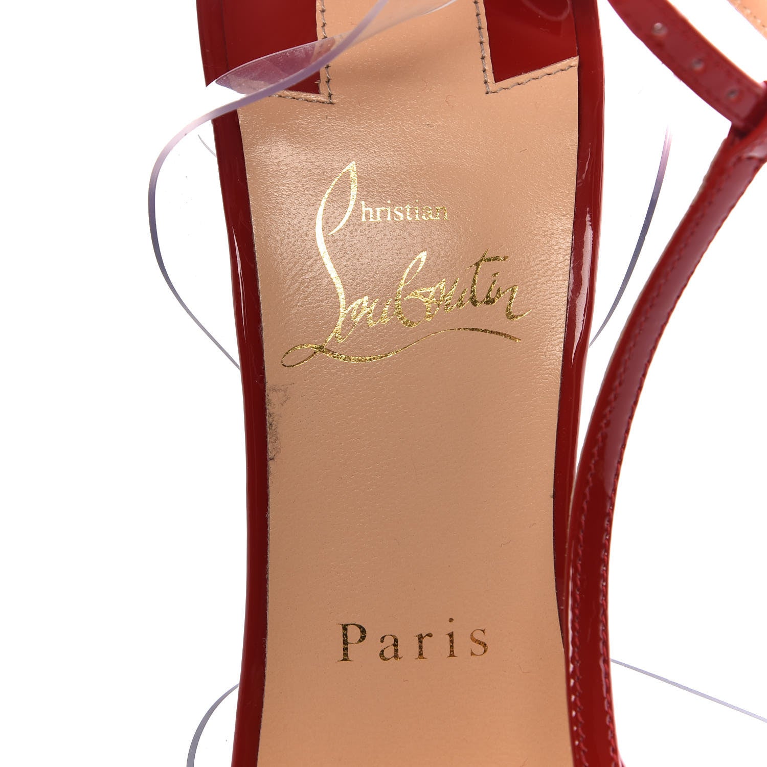 Christian Louboutin Patent PVC Nosy 100 Pumps 38 Flamenco Transparent 6 of 7