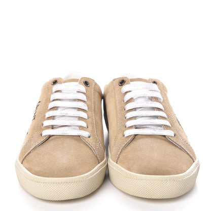 Saint Laurent Distressed Canvas Court Classic Sneakers 38 Desert 2 of 8