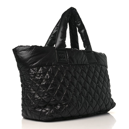 Chanel Nylon Quilted Large Coco Cocoon Tote Black 4 of 10
