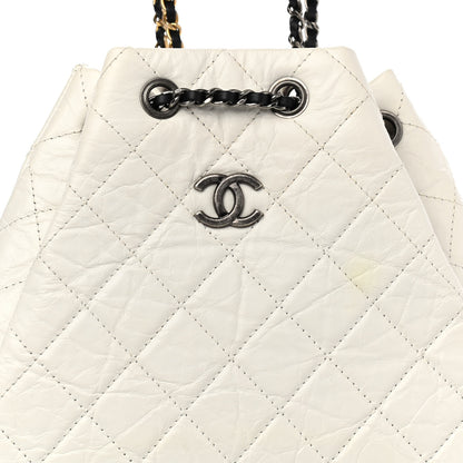 Chanel Aged Calfskin Quilted Gabrielle Backpack Black White 8 of 12