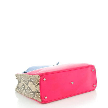 Christian Dior Calfskin Python Medium Diorissimo Fuchsia 5 of 9