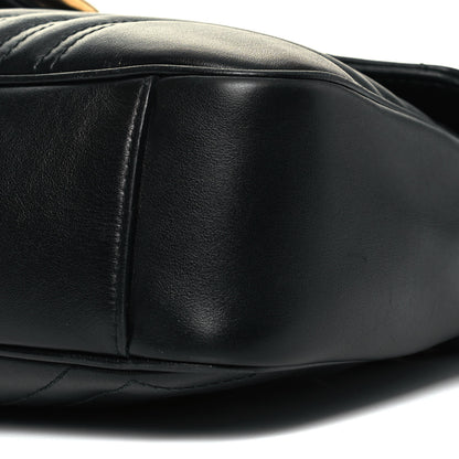 Gucci Calfskin Matelasse Medium GG Marmont Shoulder Bag Black 9 of 9