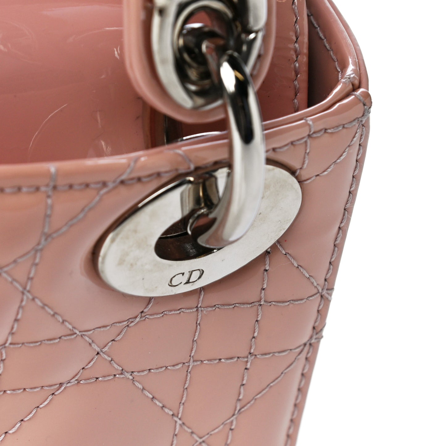 Patent Cannage Mini Lady Dior Light Pink
