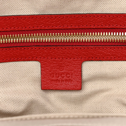 Gucci GG Supreme Monogram Apple Small Retro Interlocking G Day Backpack Beige Multicolor Lobster Red 6 of 9
