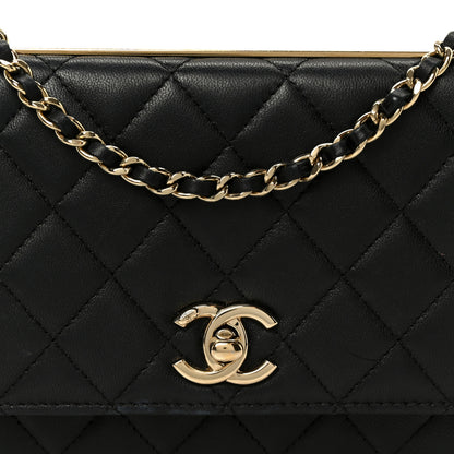 Chanel Lambskin Quilted Trendy CC Wallet On Chain WOC Black 10 of 13