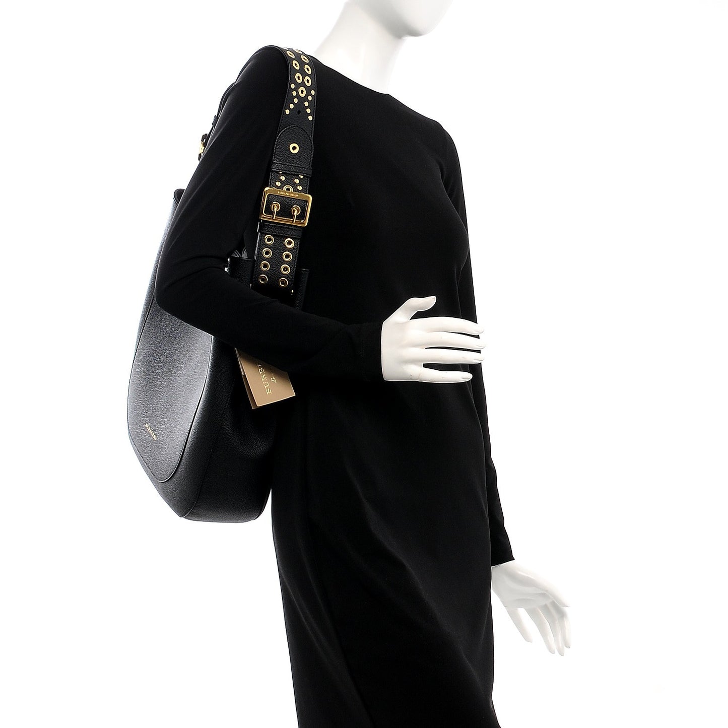 Grainy Calfskin Small Elmstone Hobo Black