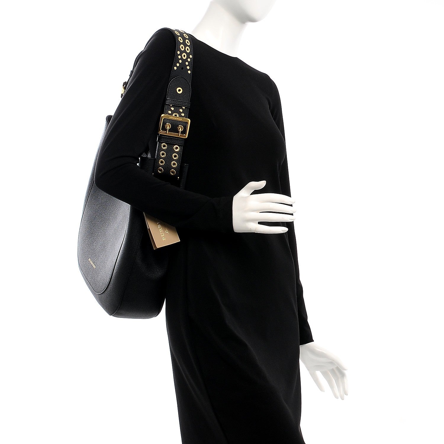 Burberry Grainy Calfskin Small Elmstone Hobo Black 2 of 8