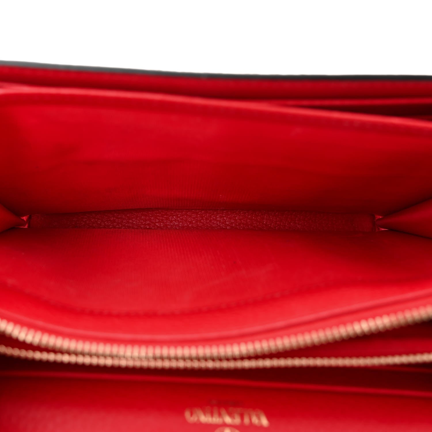 Valentino Garavani Pebbled Calfskin Rockstud Envelope Wallet on Chain Rosso Valentino 5 of 11
