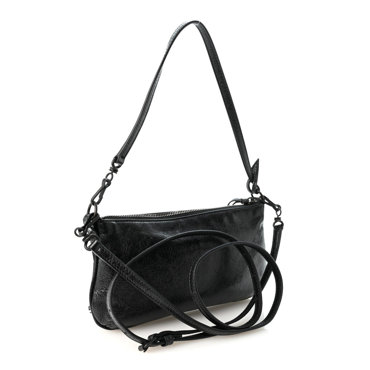 Agneau Arena Classic Hardware Le City Pouch On Strap Black