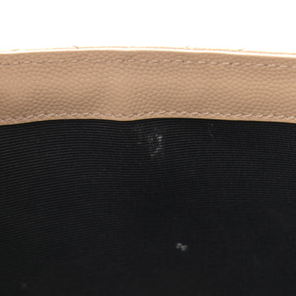Saint Laurent Grain De Poudre Textured Mixed Matelasse Medium Triquilt Monogram Satchel Dark Beige 13 of 13