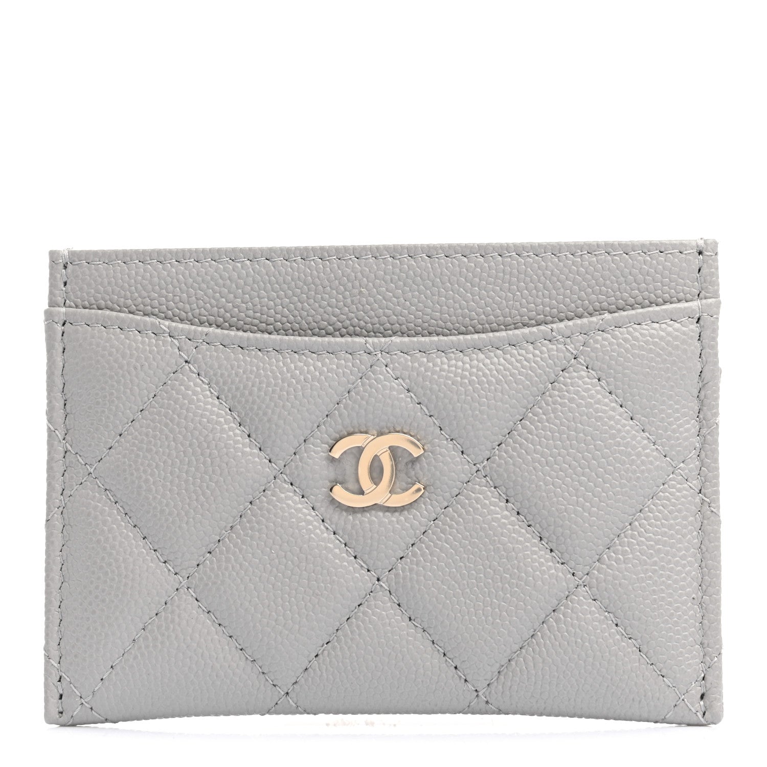 Chanel Caviar Quilted Card Holder Grey 1 of 8
