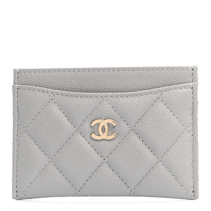 Chanel Caviar Quilted Card Holder Grey 1 of 8