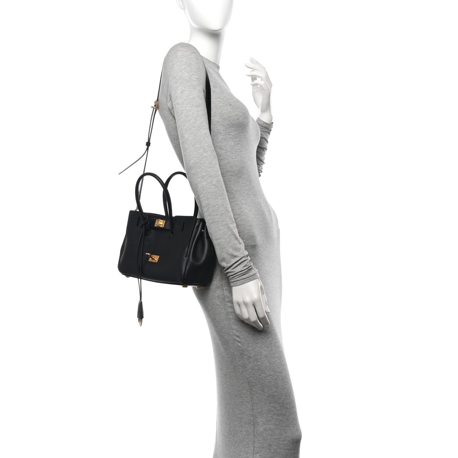 Balenciaga Smooth Calfskin Mini Bel Air Carry All Bag Black 2 of 9