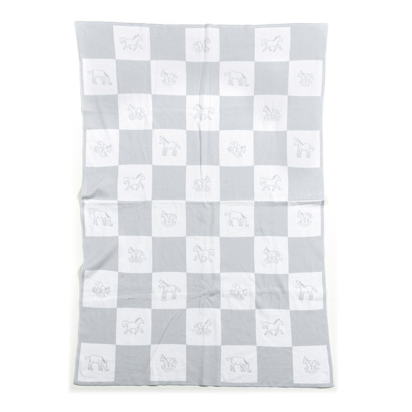 Cotton Adada Knit Baby Blanket Bleu Glacier