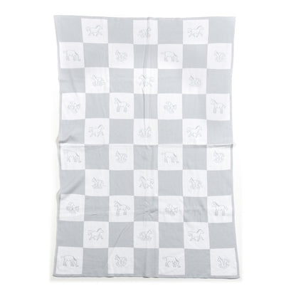 Hermes Cotton Adada Knit Baby Blanket Bleu Glacier 1 of 2