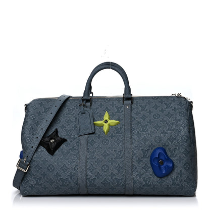 Louis Vuitton Taurillon Monogram Climbing Keepall Bandouliere 50 Granite 1 of 10