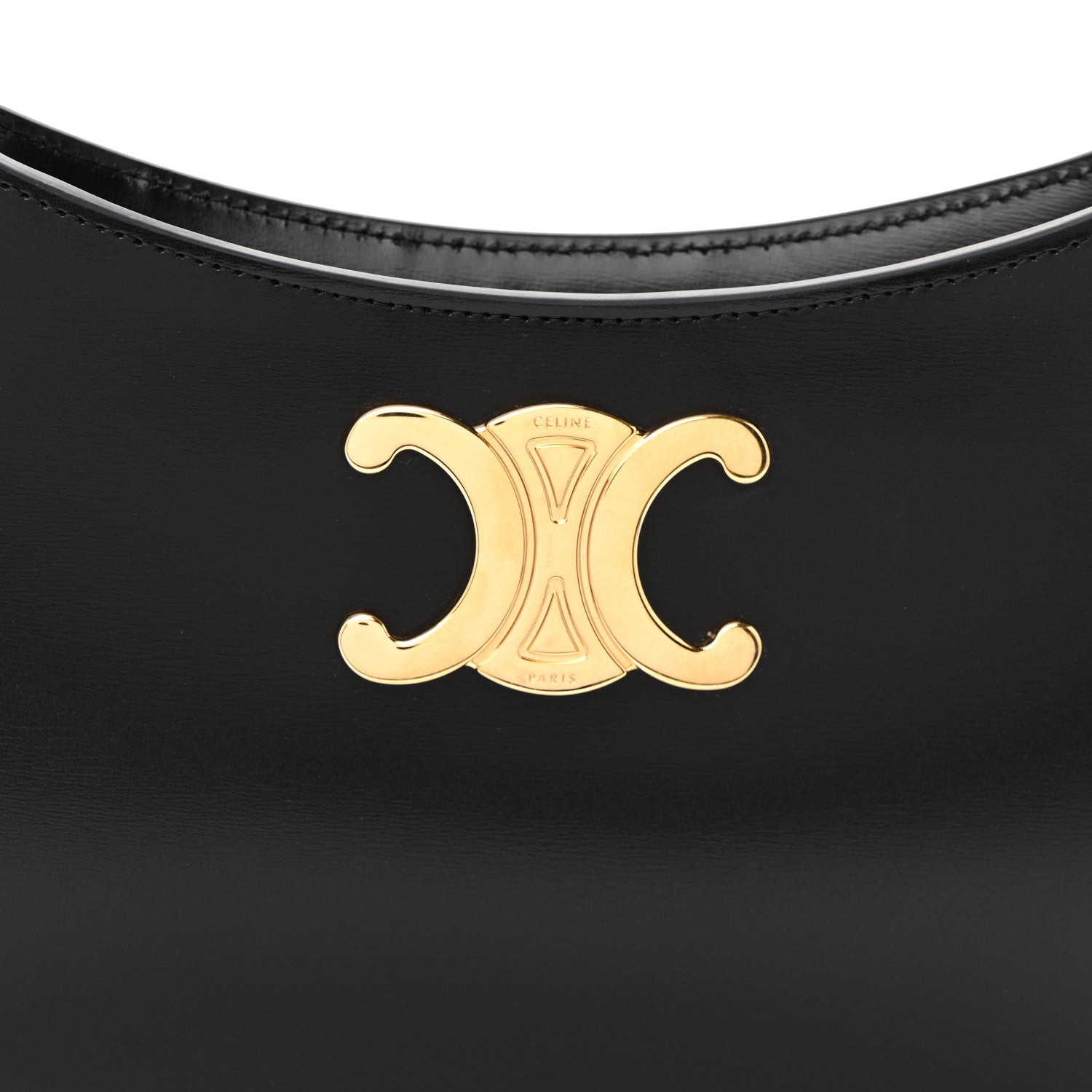 Celine Patent Calfskin Medium Tilly Triomphe Shoulder Bag Black 7 of 9