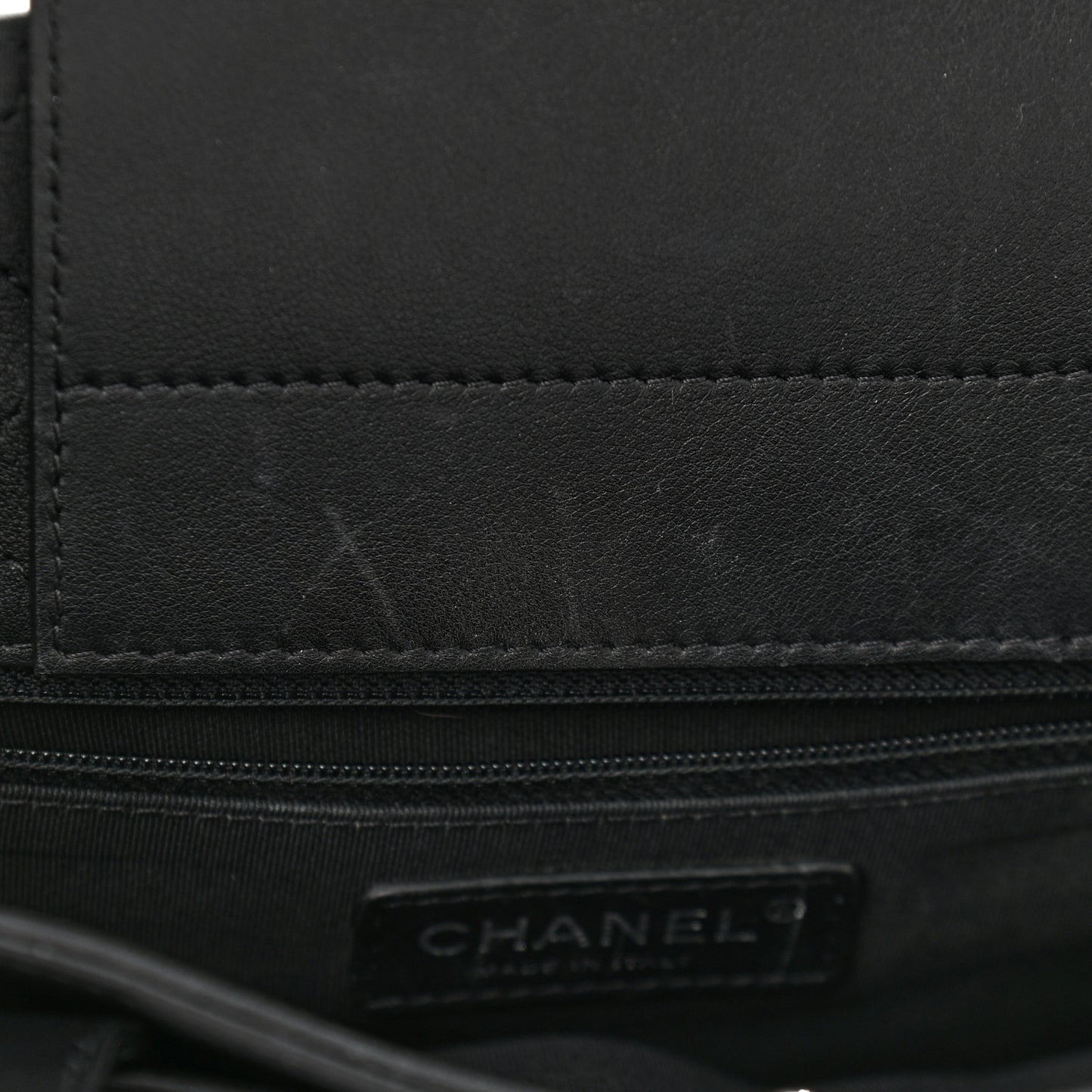 Calfskin Quilted Large Shopping Tote Black