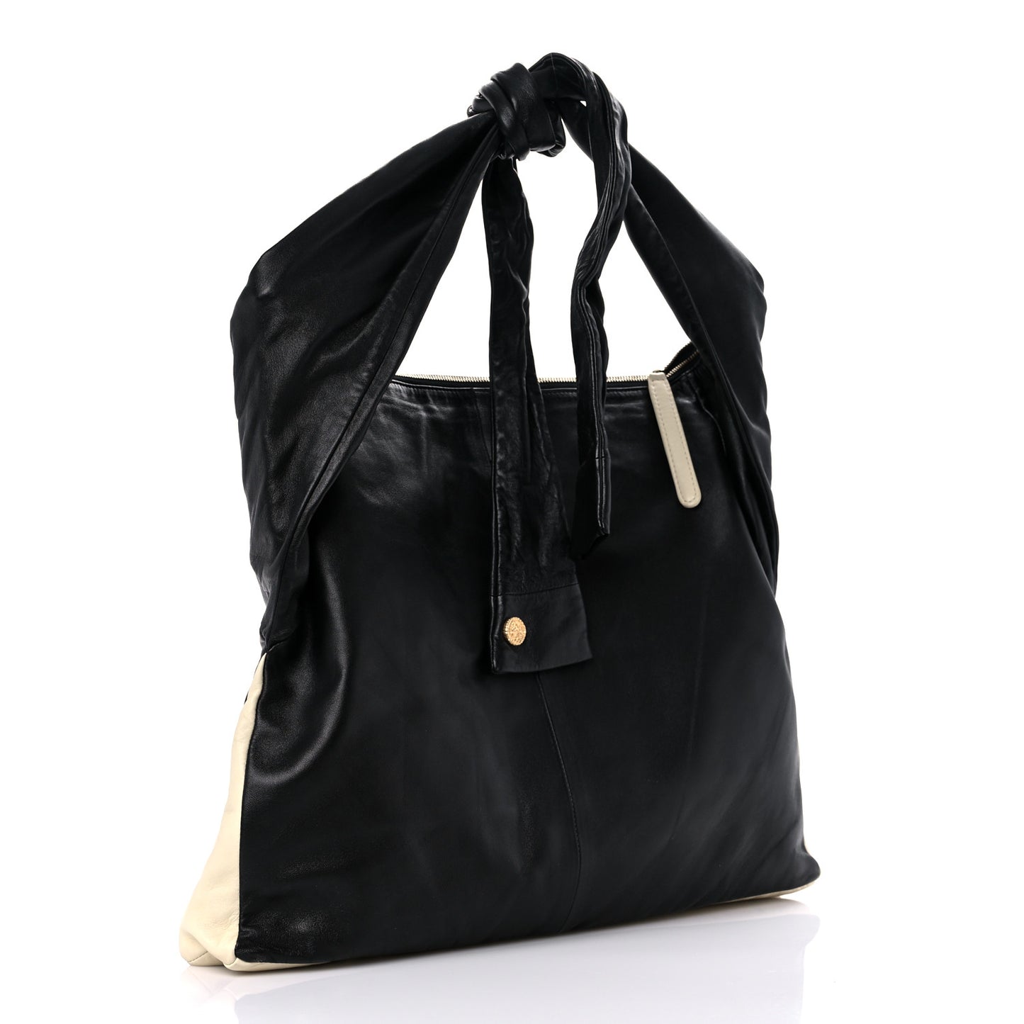 Lambskin Large Girl Bag Black Beige