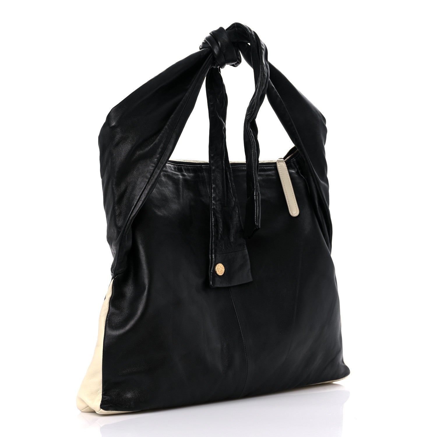 Chanel Lambskin Large Girl Bag Black Beige 3 of 9