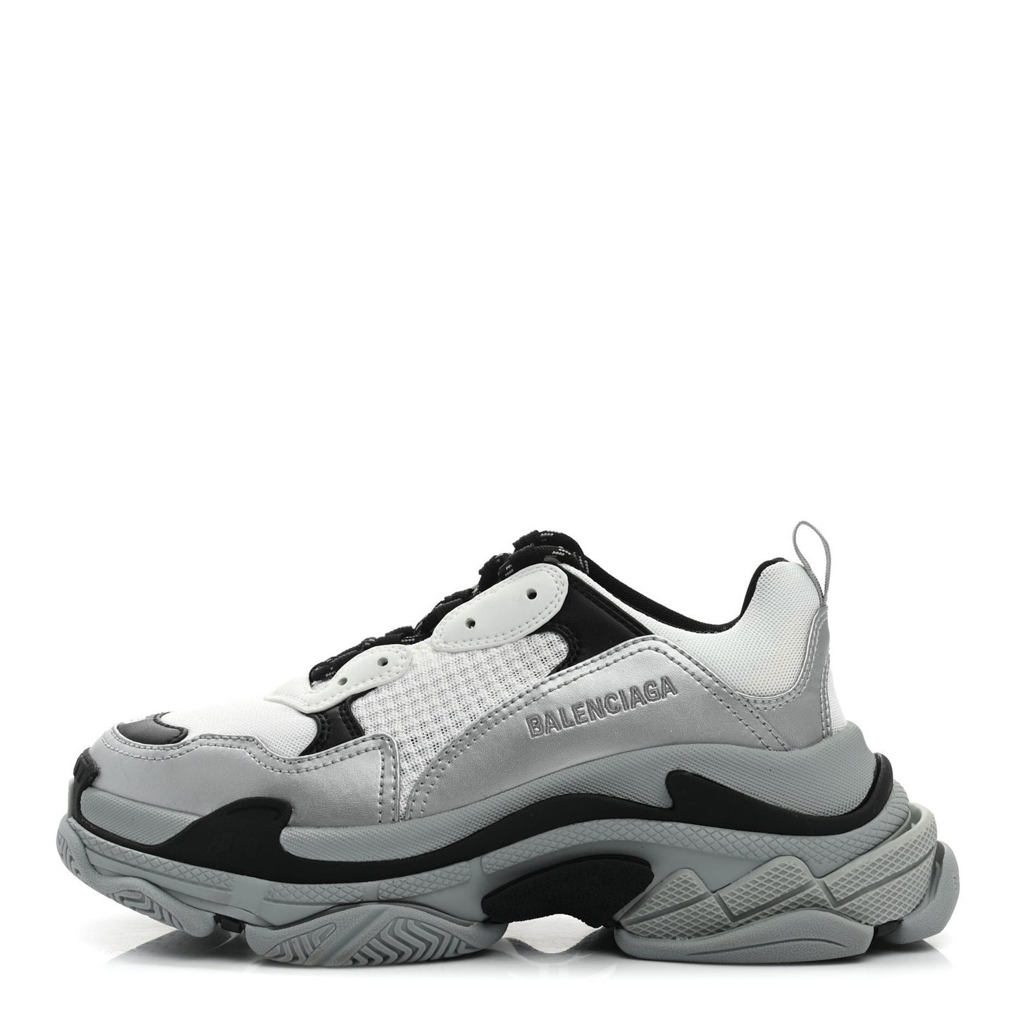 Metallic Fabric Mesh Womens Triple S Sneakers 39 Grey Dark Grey Black