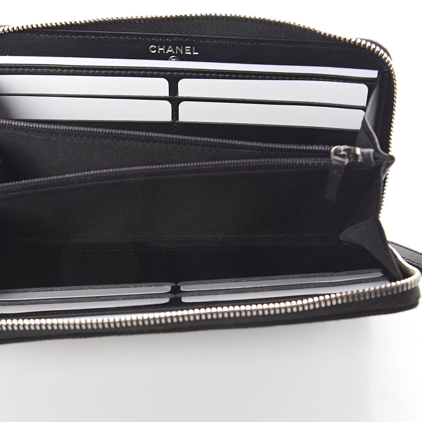 Canvas Studded CC Gusset Zip Around Wallet Black