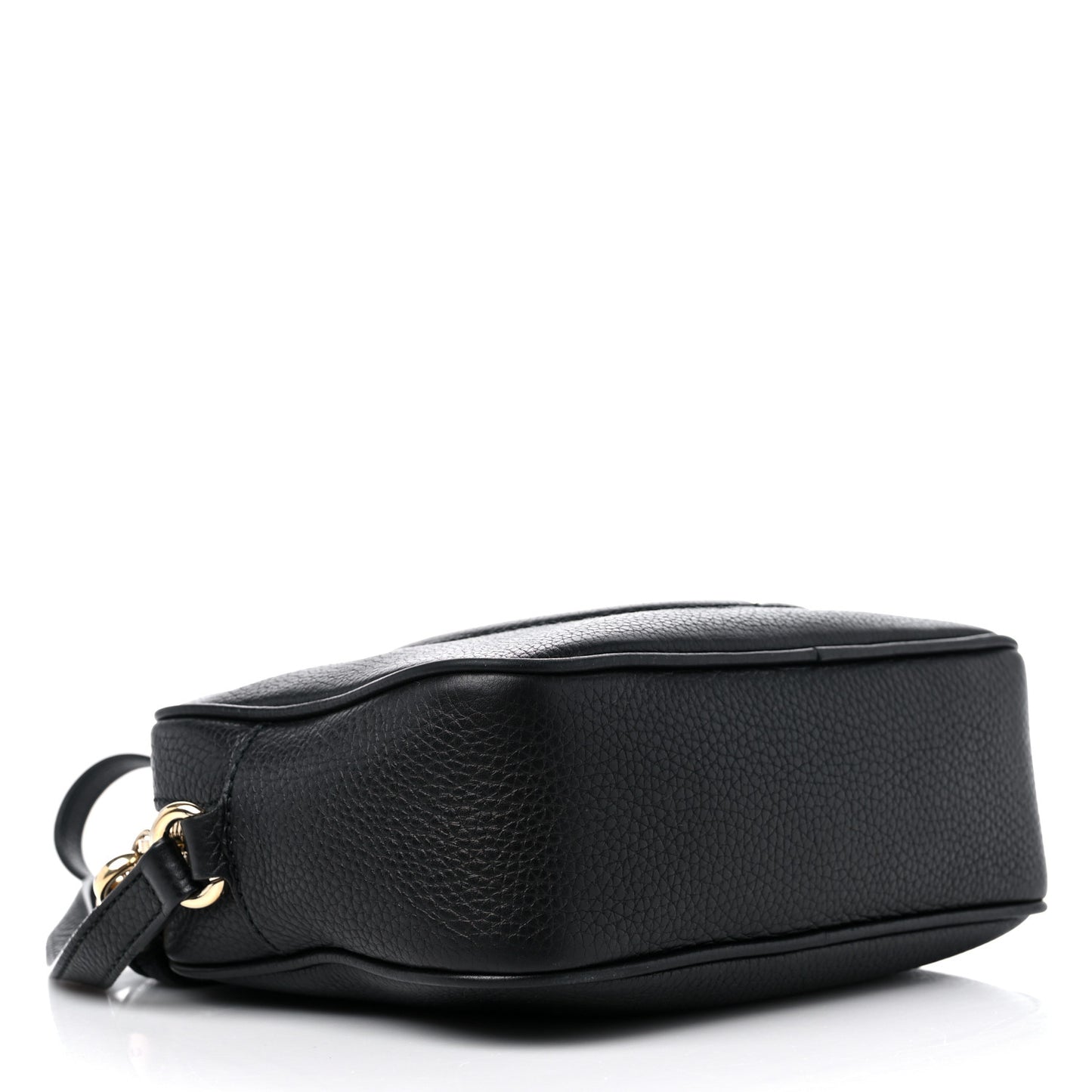 Pebbled Calfskin Small Soho Disco Bag Black