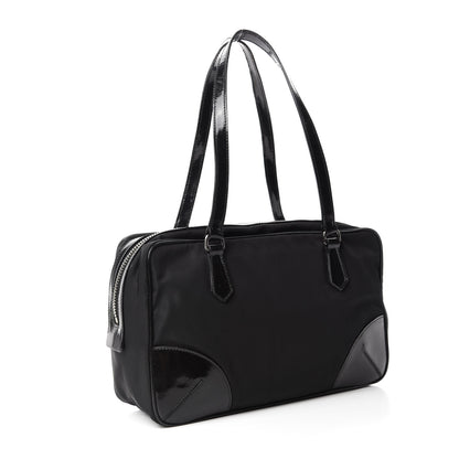 Prada Tessuto Nylon Vernice Bauletto Black 3 of 15