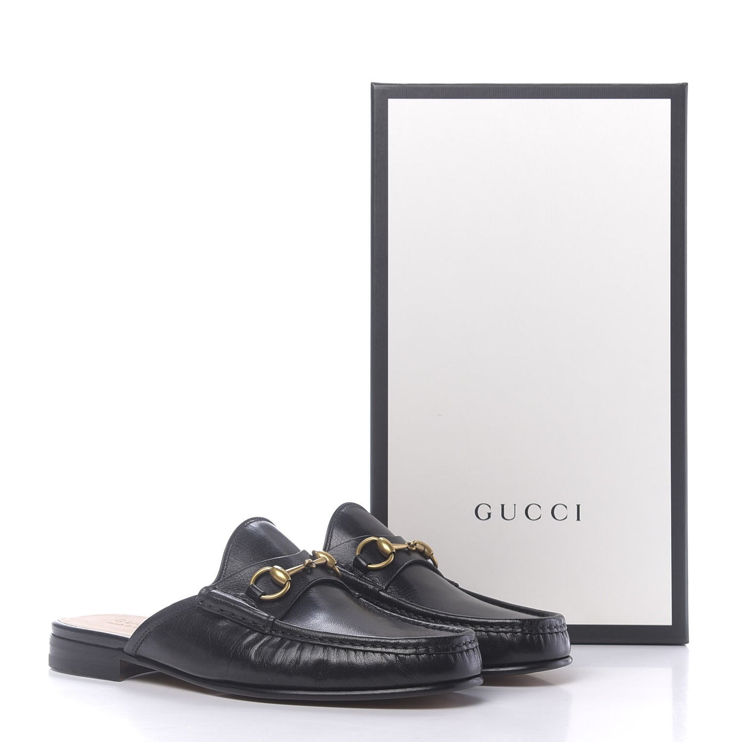 Goatskin Mens Horsebit Slippers 10 Black
