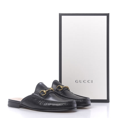 Gucci Goatskin Mens Horsebit Slippers 10 Black 11 of 11