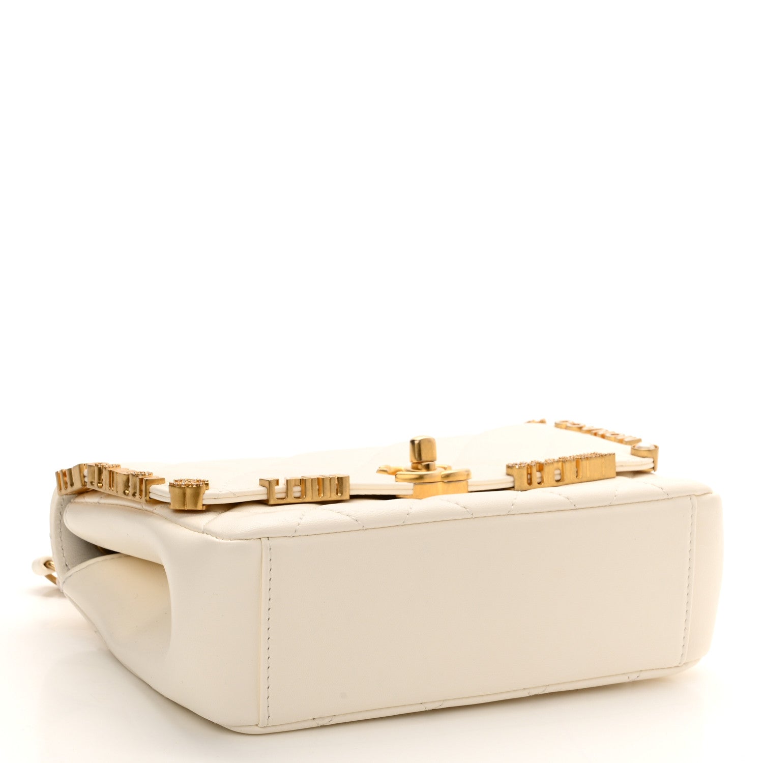 Chanel Lambskin Enamel Strass Quilted Mini Paris Monaco Flap White 4 of 11