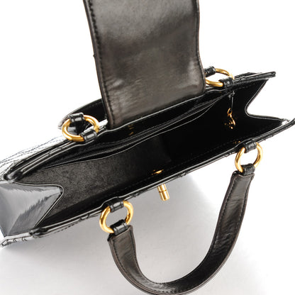 Chanel Patent Quilted Top Handle Tote Black 5 of 7