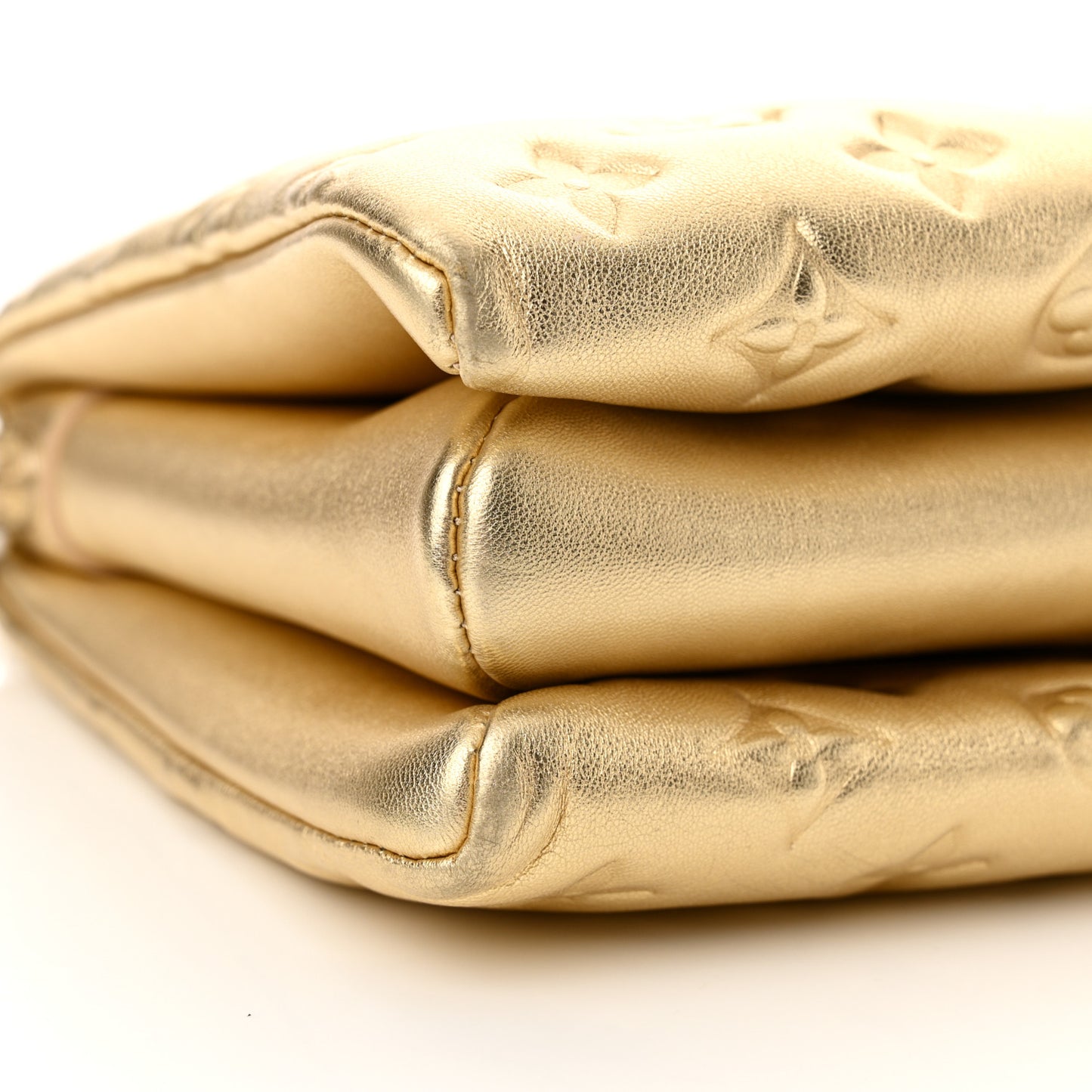 Lambskin Embossed Monogram Coussin PM Gold