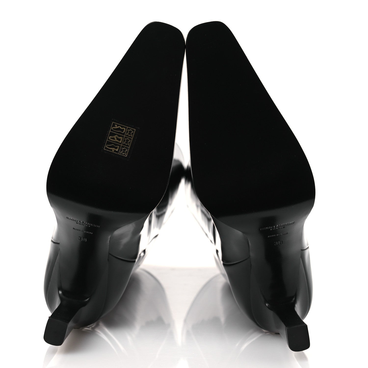 Saint Laurent Vitello Marilyn Nina 95 Knee High Boots 38 Black 7 of 11