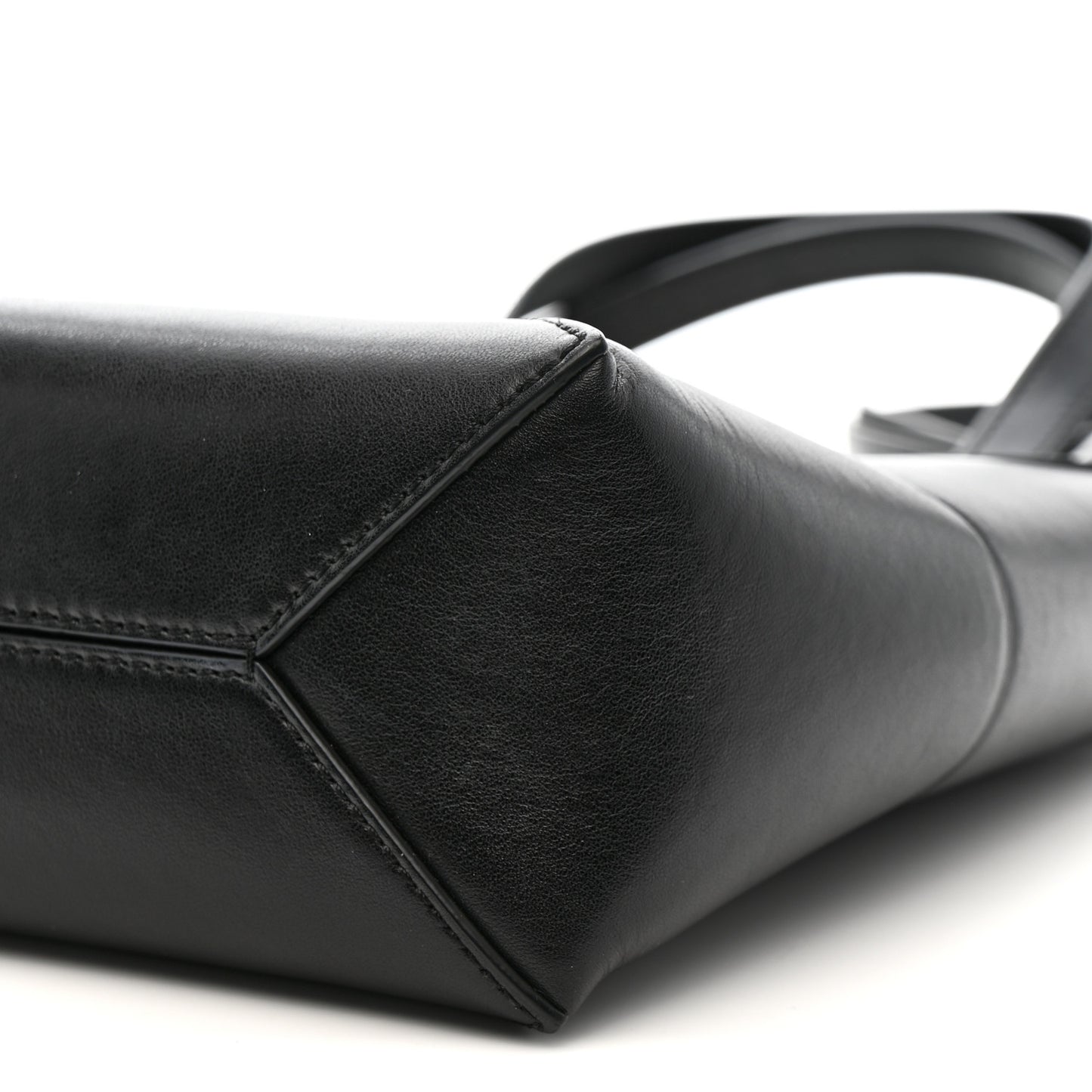 Shiny Calfskin Mini Puzzle Fold Tote Black