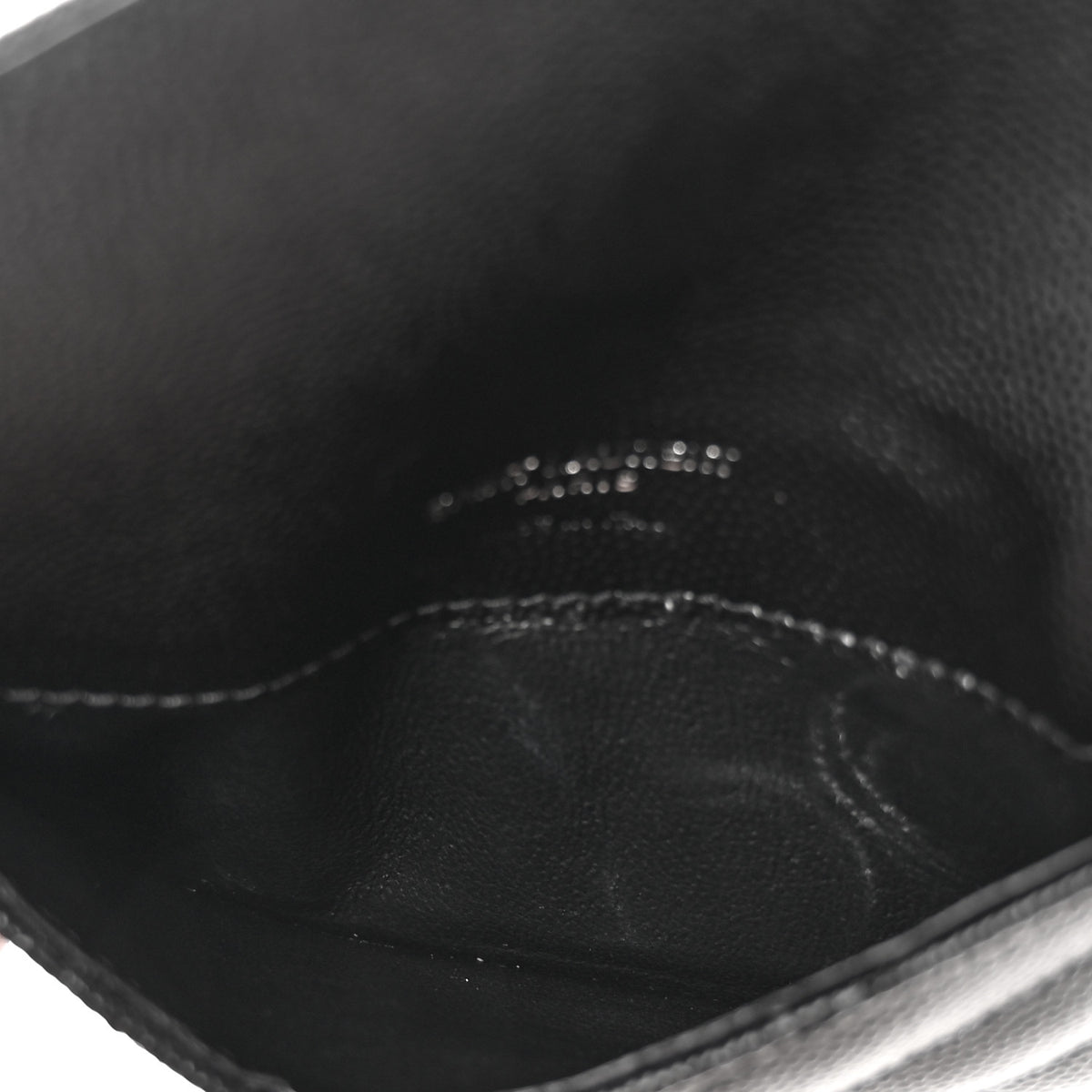 Saint Laurent Grain De Poudre Matelasse Chevron Monogram Compact Wallet Black 5 of 7