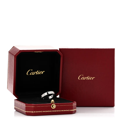 Cartier 18K White Gold 8 Diamond 4mm LOVE Wedding Band Ring 54 6.75 5 of 5