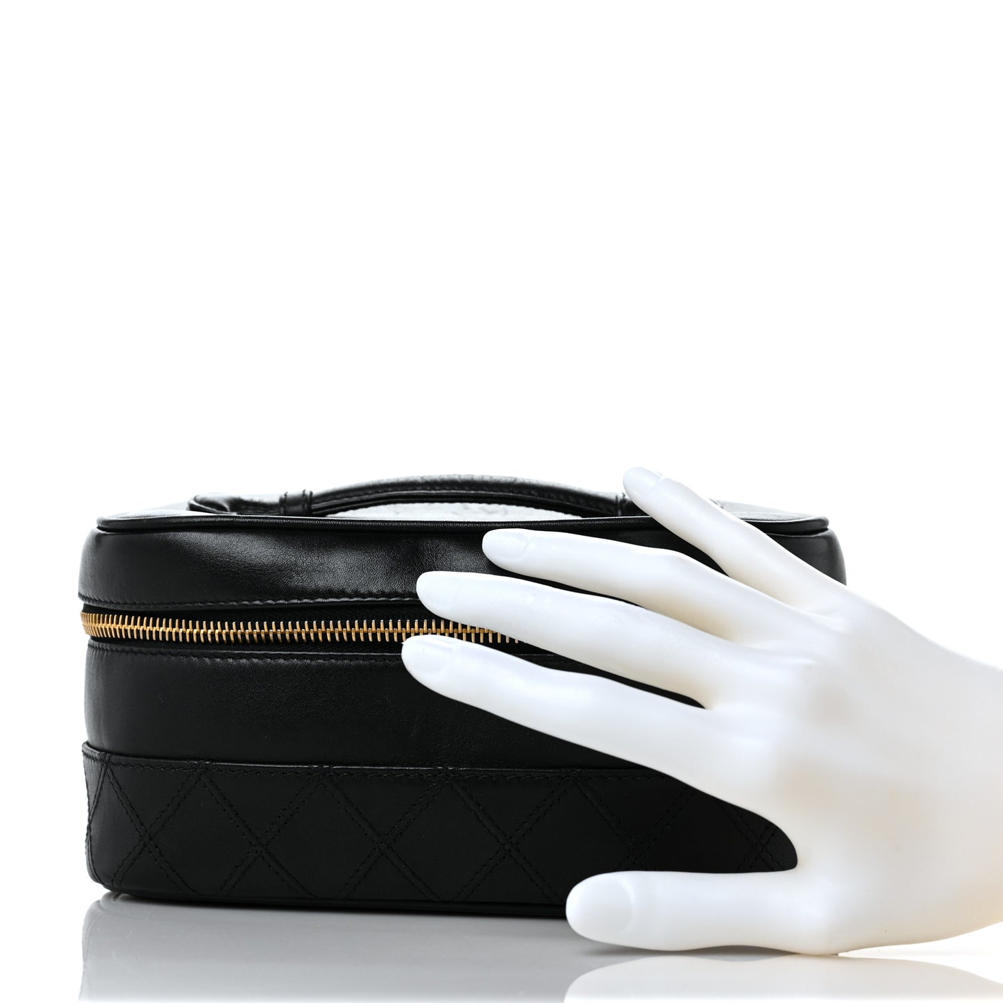 Lambskin Vanity Cosmetic Case Black