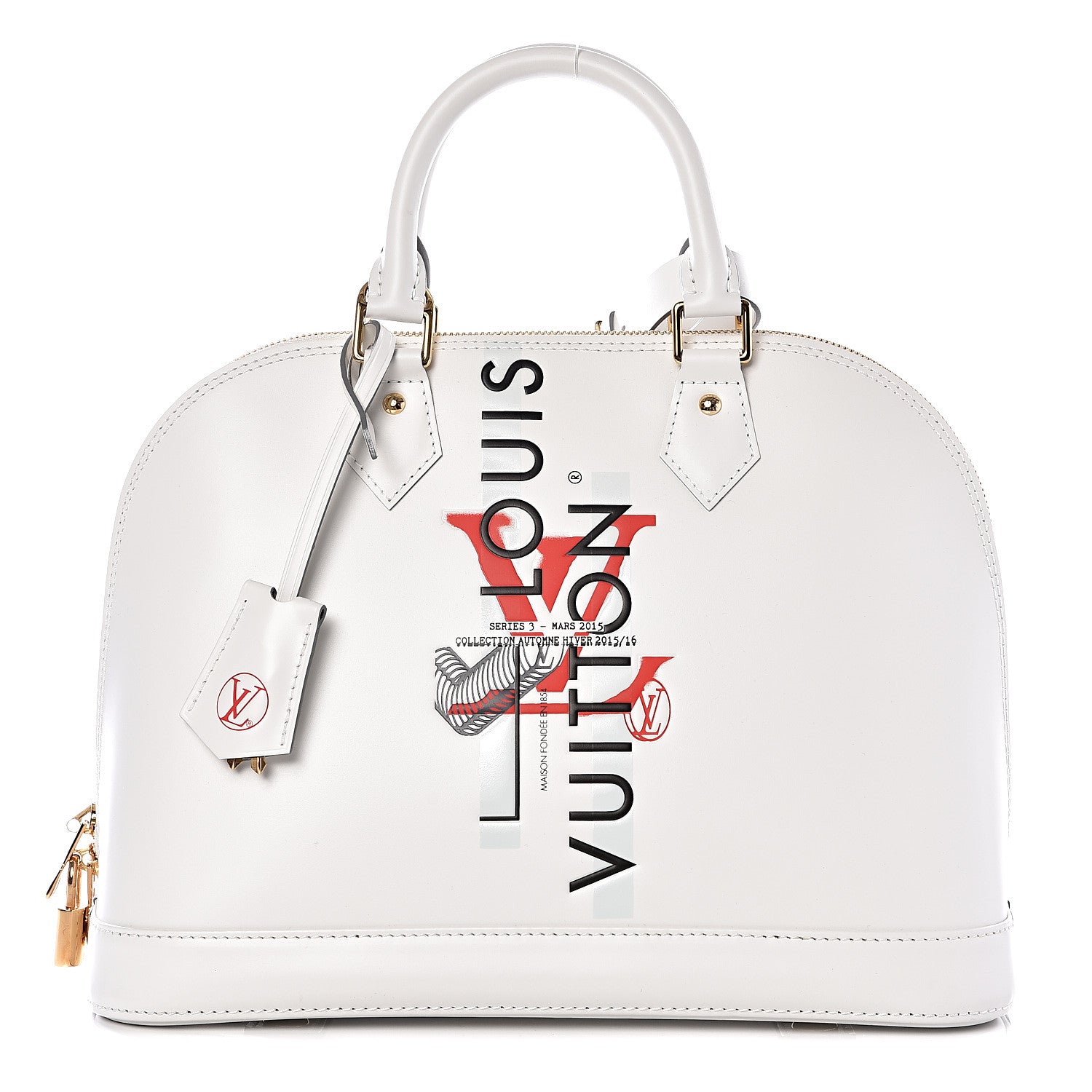 Louis Vuitton Smooth Calfskin Signature Alma PM White 1 of 9