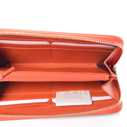 Gucci Monogram Dollar Calfskin Zip Around Wallet Beige Ebony Sun Orange 5 of 8