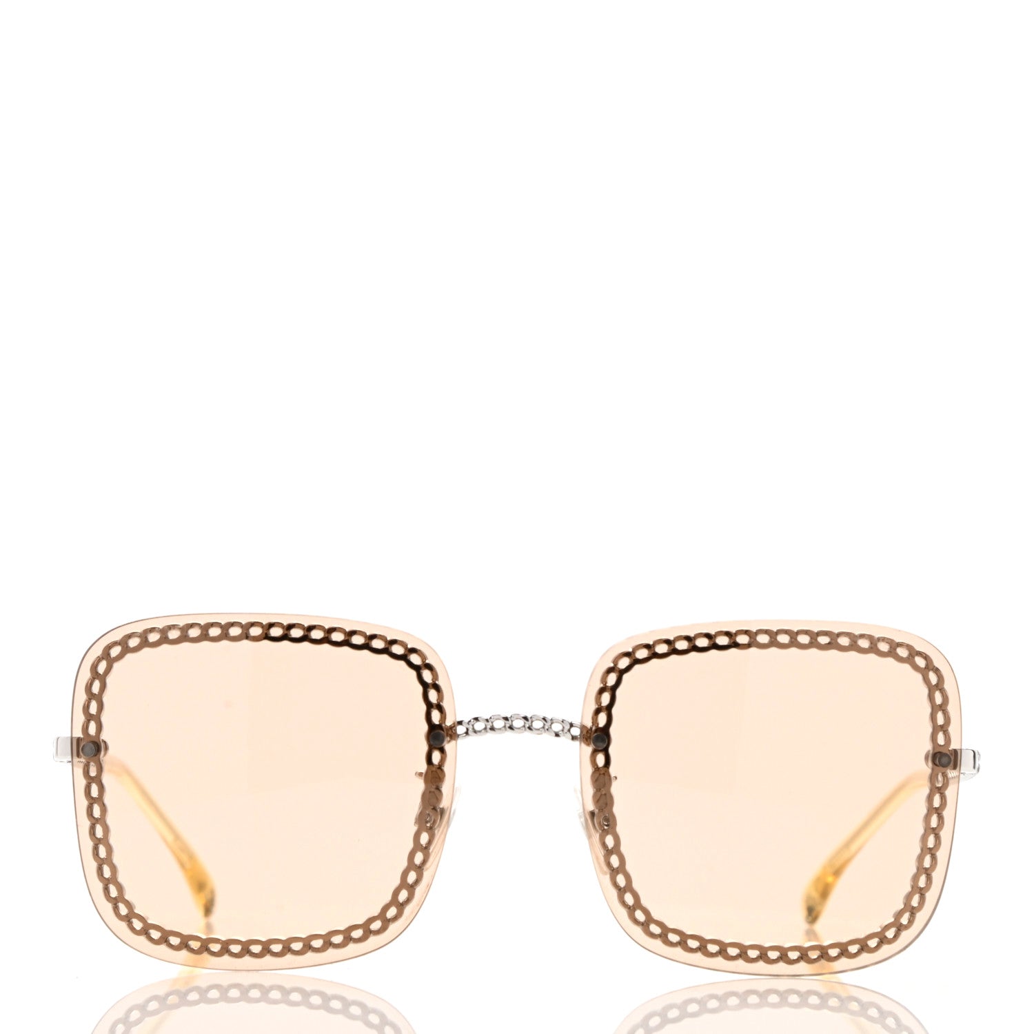 Chanel Metal Removable Chain Square Sunglasses 4244 Light Brown 2 of 7