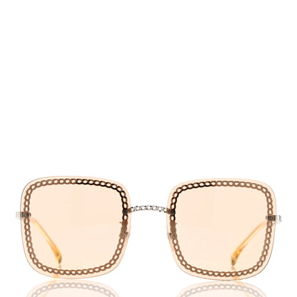 Chanel Metal Removable Chain Square Sunglasses 4244 Light Brown 2 of 7