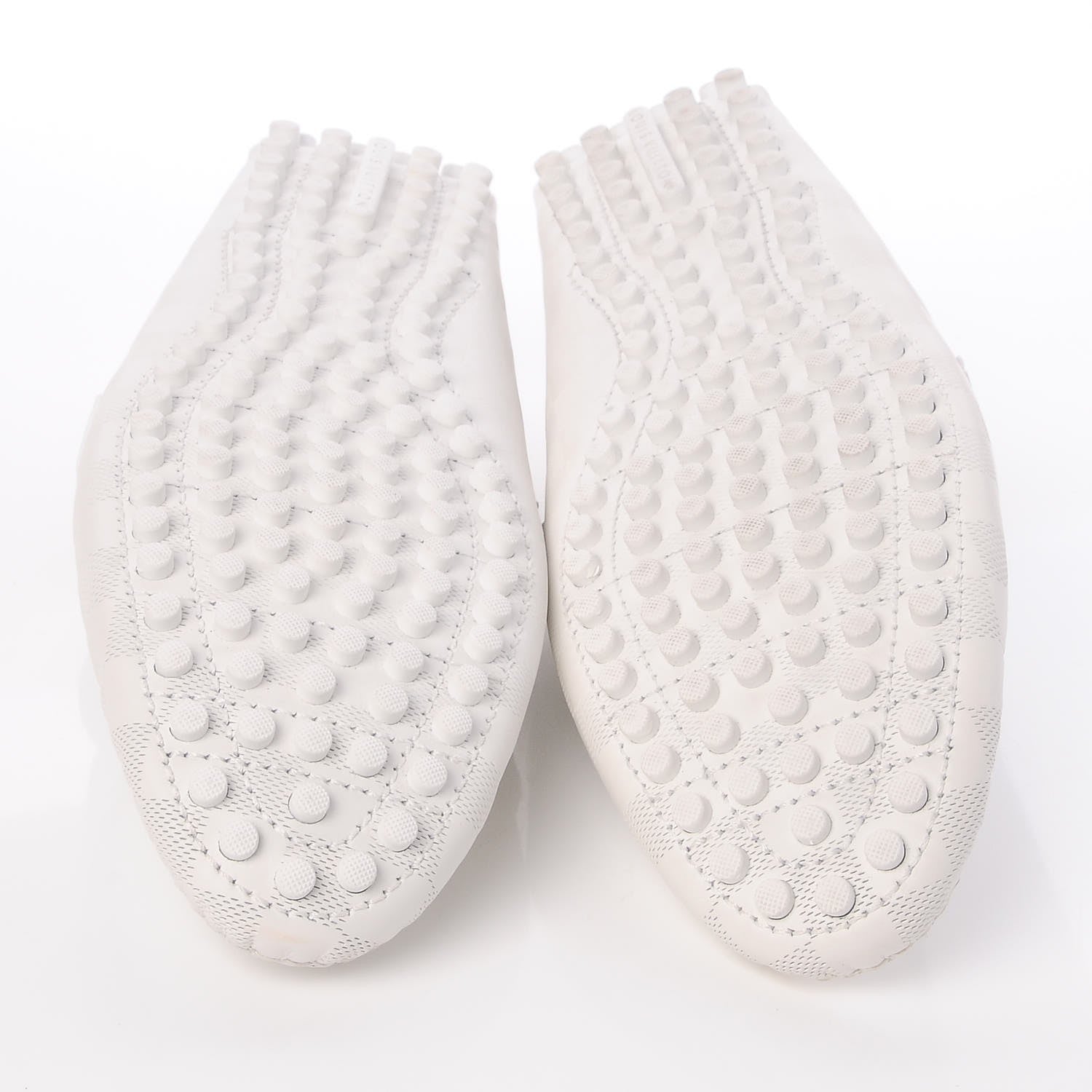 Louis Vuitton Mens Damier Infini Hockenheim Moccasin Loafers 9 White 5 of 10