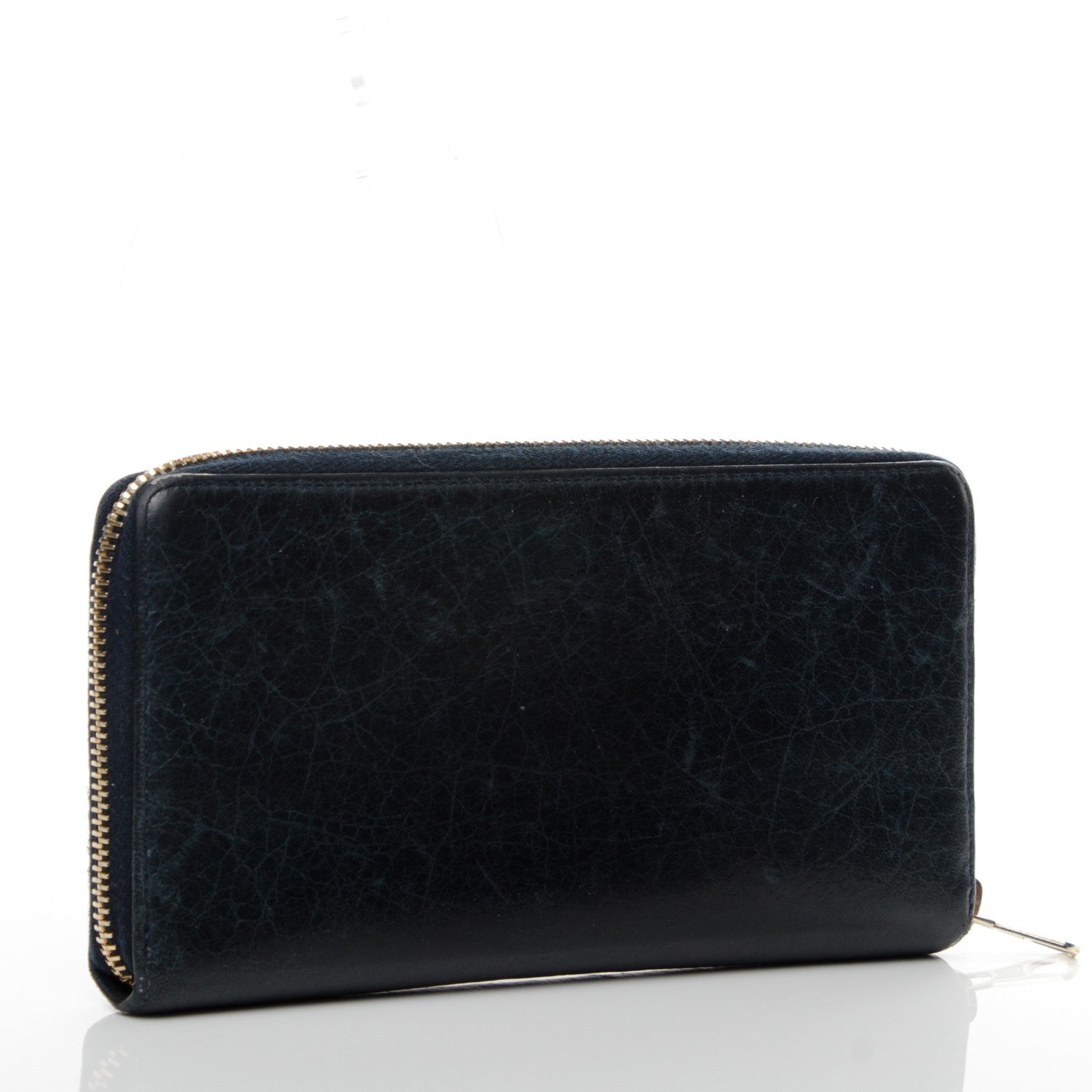 Balenciaga Agneau Giant 12 Rose Gold Hardware Continental Zip Around Wallet Dark Night 3 of 7
