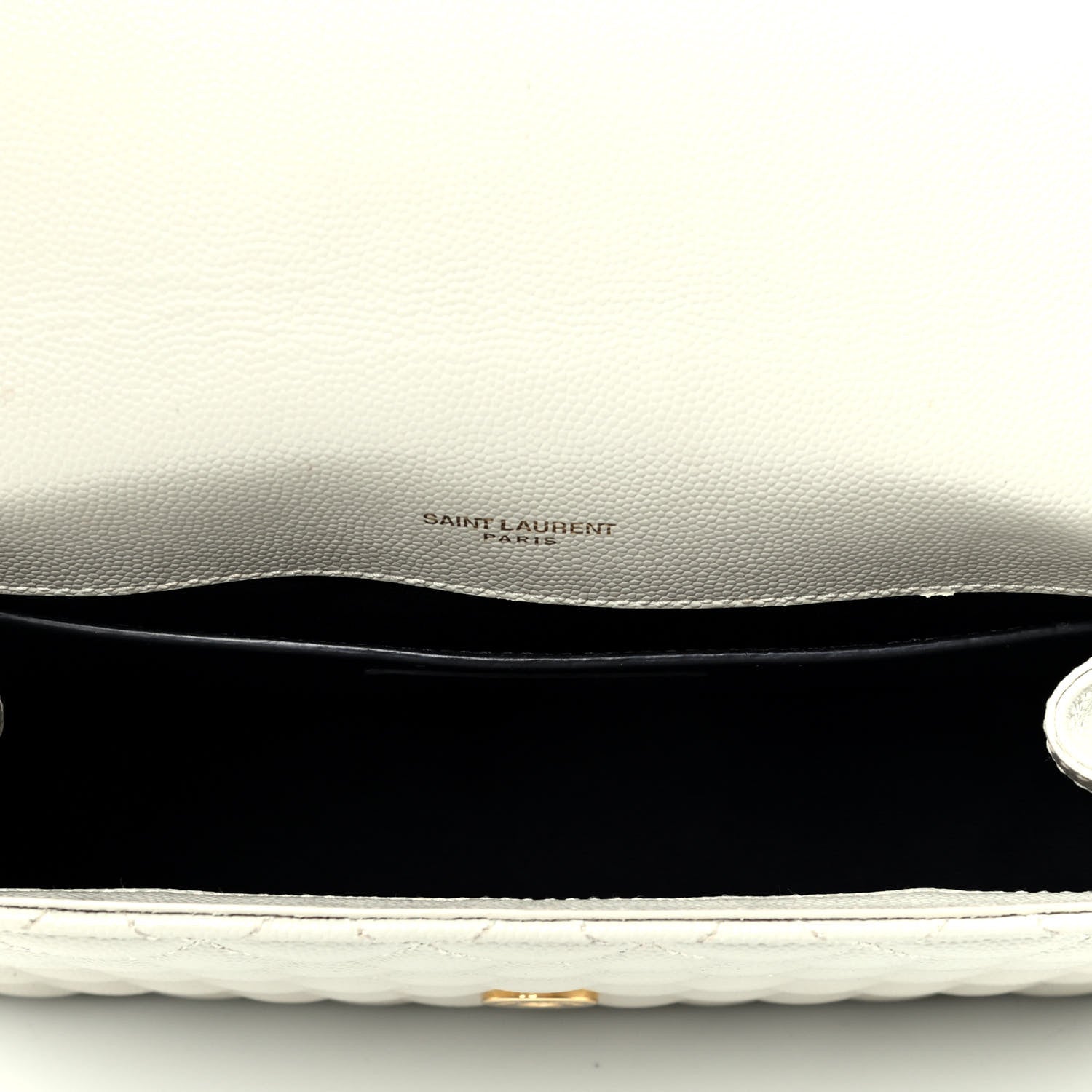 Saint Laurent Grain De Poudre Textured Mixed Matelasse Medium Triquilt Monogram Satchel Porcellana 4 of 4