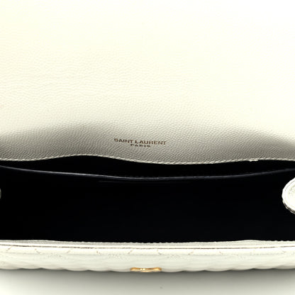 Saint Laurent Grain De Poudre Textured Mixed Matelasse Medium Triquilt Monogram Satchel Porcellana 4 of 4