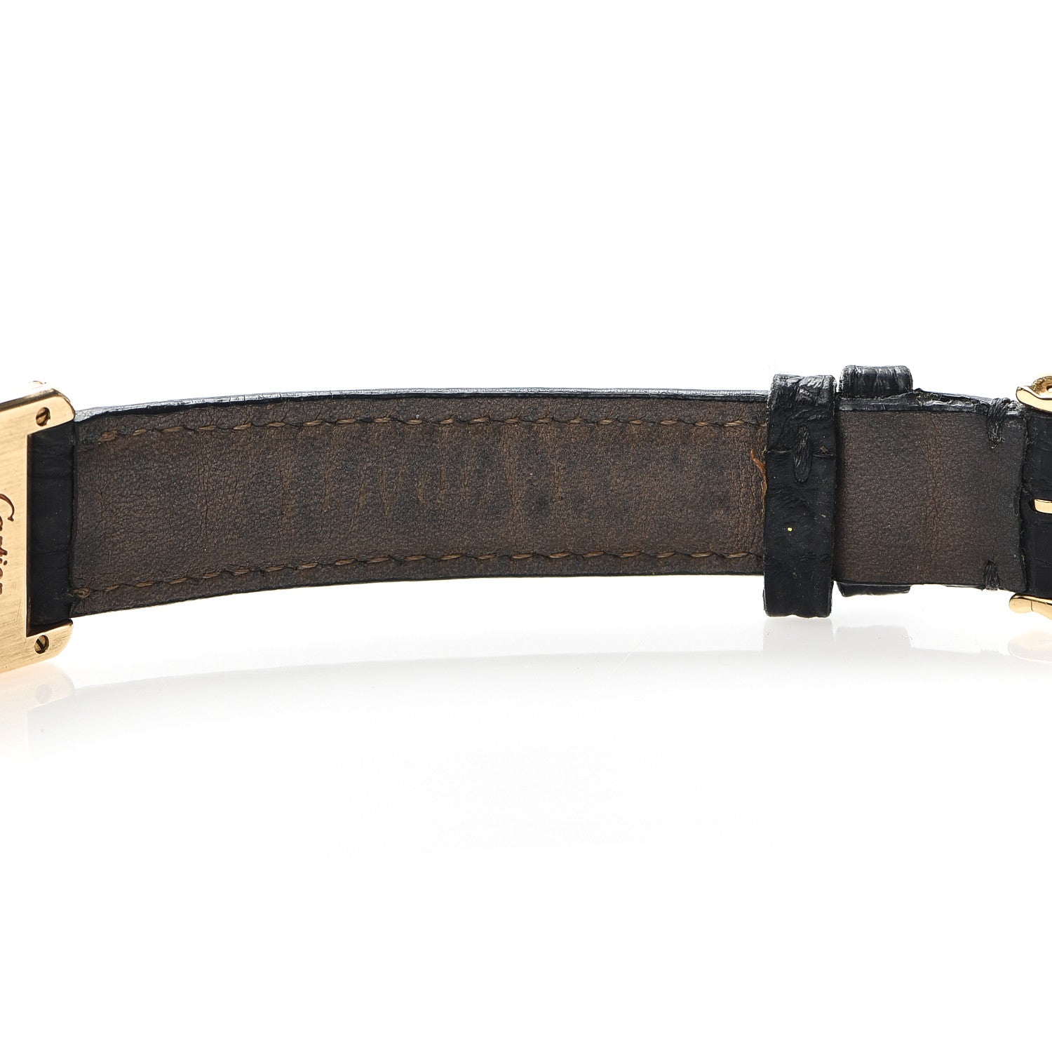 Cartier 18K Yellow Gold Alligator 20mm Tank Louis Quartz Watch 9 of 9
