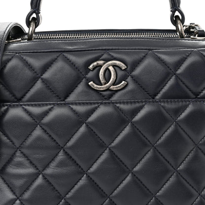 Chanel Lambskin Quilted Medium Trendy CC Bowling Bag Navy 9 of 11