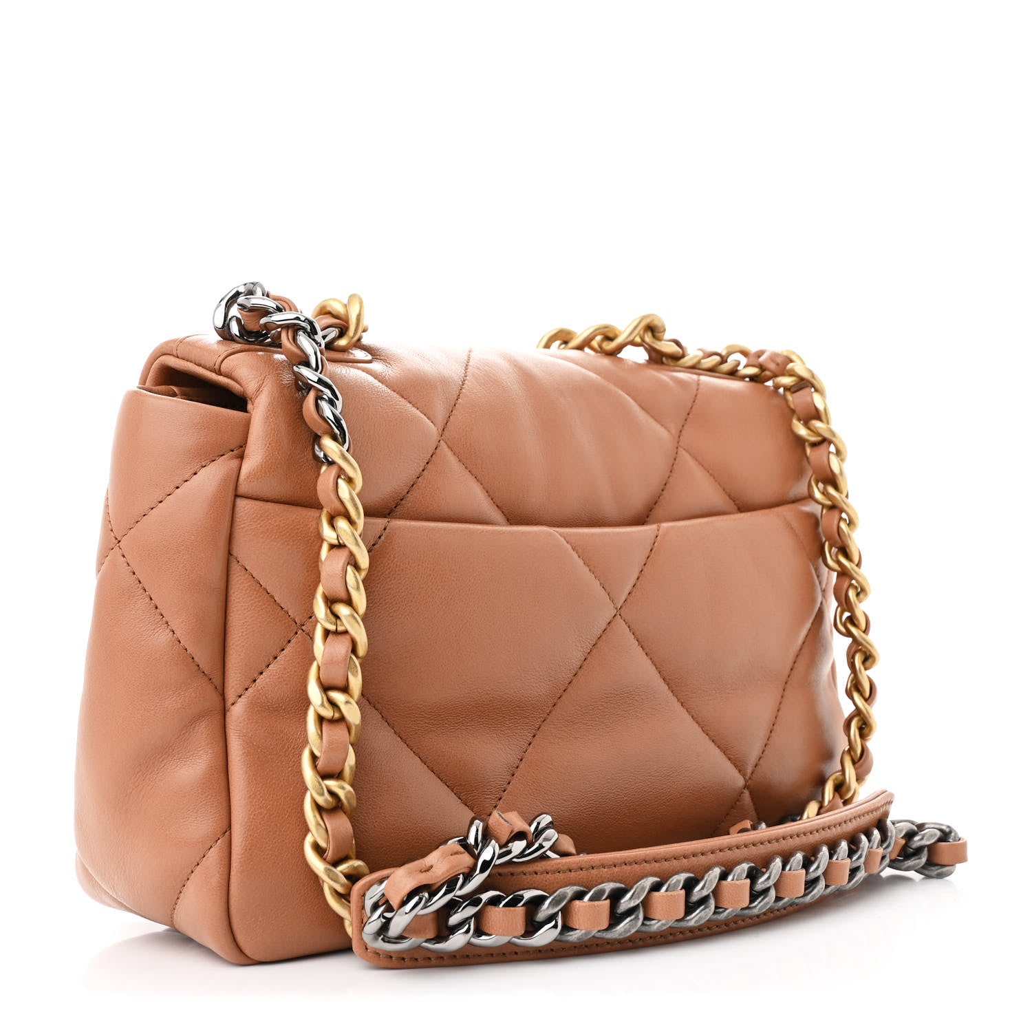 Chanel Lambskin Quilted Medium Chanel 19 Flap Brown 3 of 10